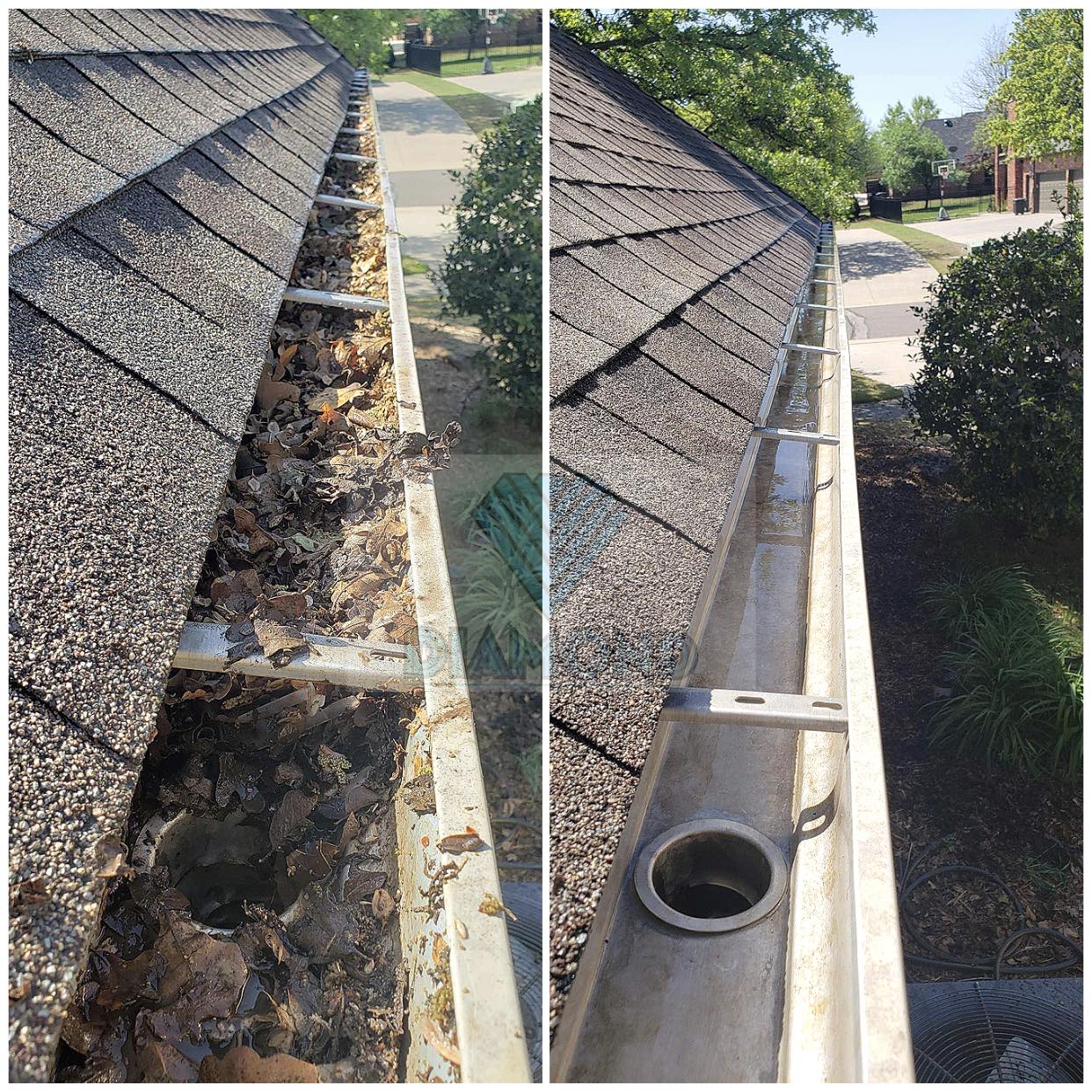 Dirty Gutter Cleaning and Driveway Pressure Wash and Rinse in Edmond, Ok