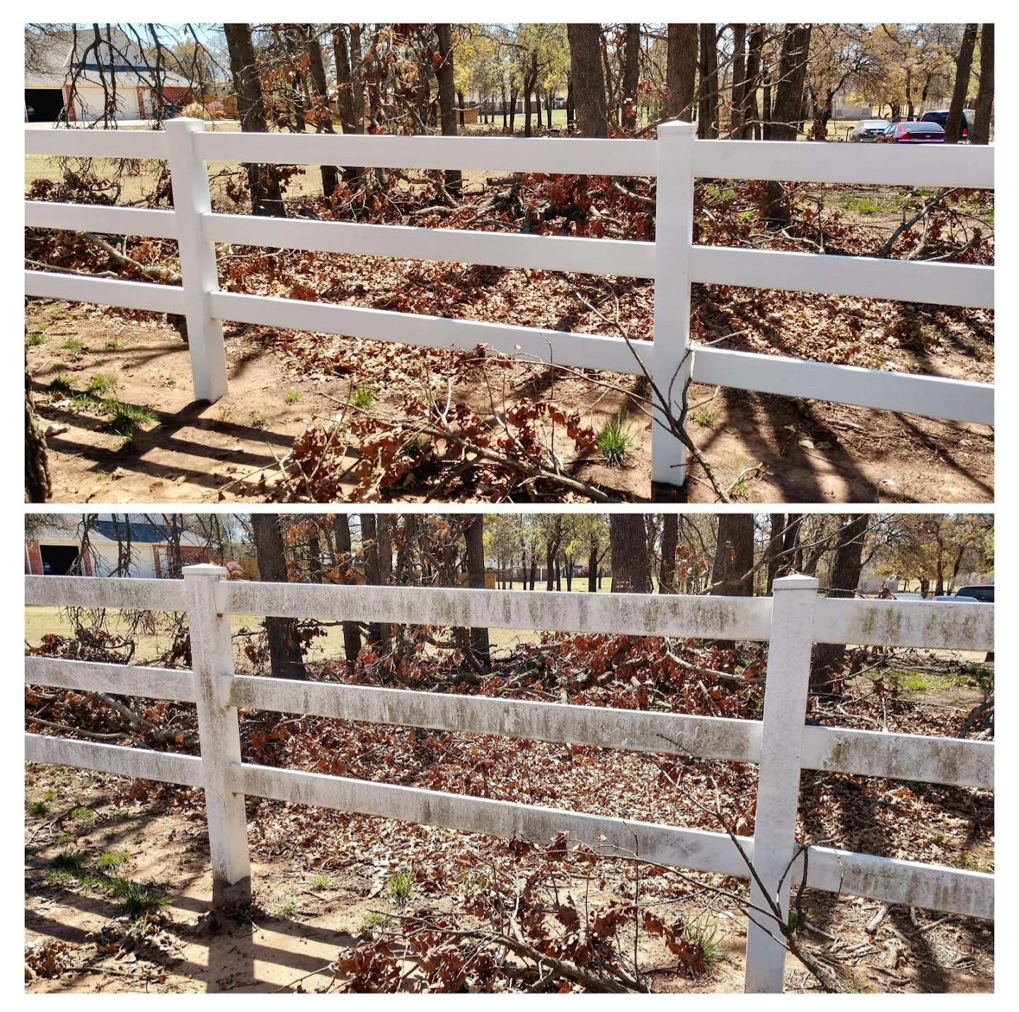 Vinyl Fence Cleaning with Mold and Algea in Oklahoma City, OK
